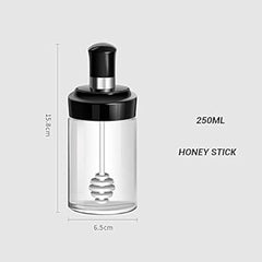 Honey Dispenser Bottle with Dipper Stick Spoon
