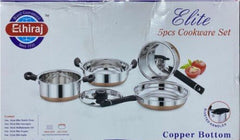 5 Pcs Copper Bottom Sauce Pan Set - ShopXonline