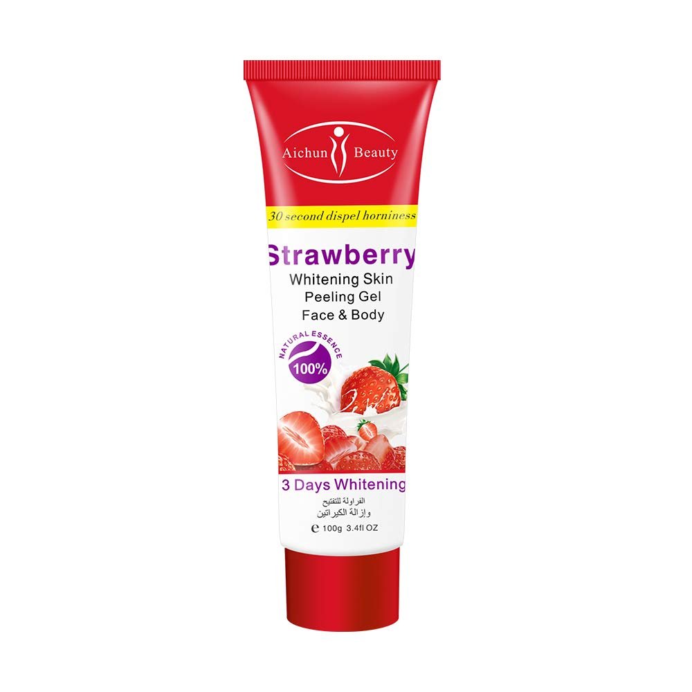Aichun Beauty Straweberry Whitening Face And Body Skin Peeling Gei - 100g - ShopXonline