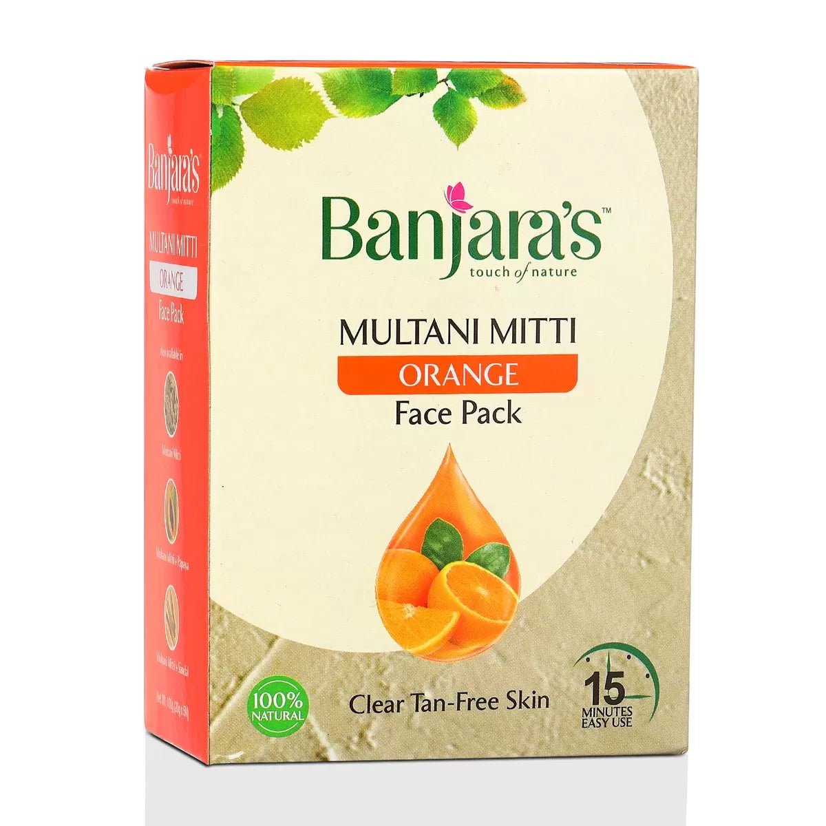 Banjaras multani mitti orange face pack 100g - ShopXonline