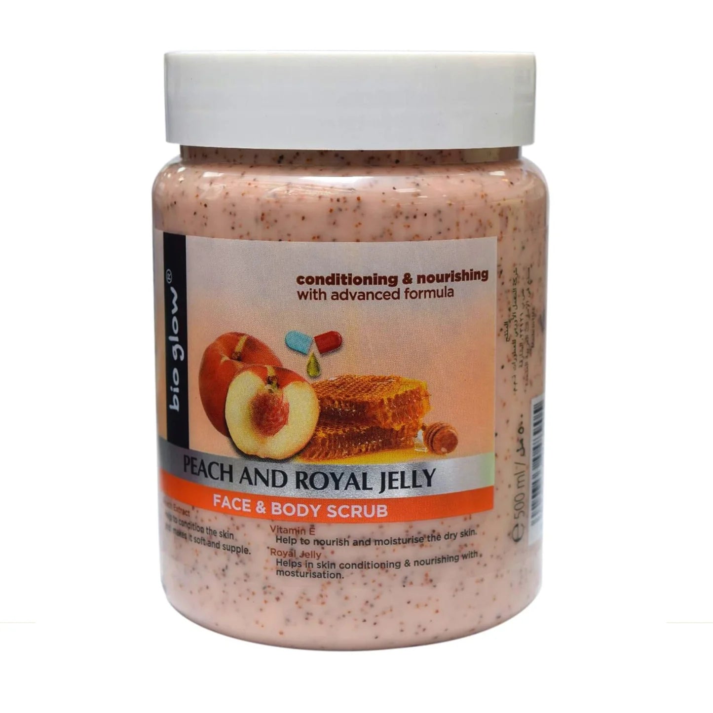 Bio Glow Peach+Royal Jelly Face and Body Scrub - 500ml - ShopXonline