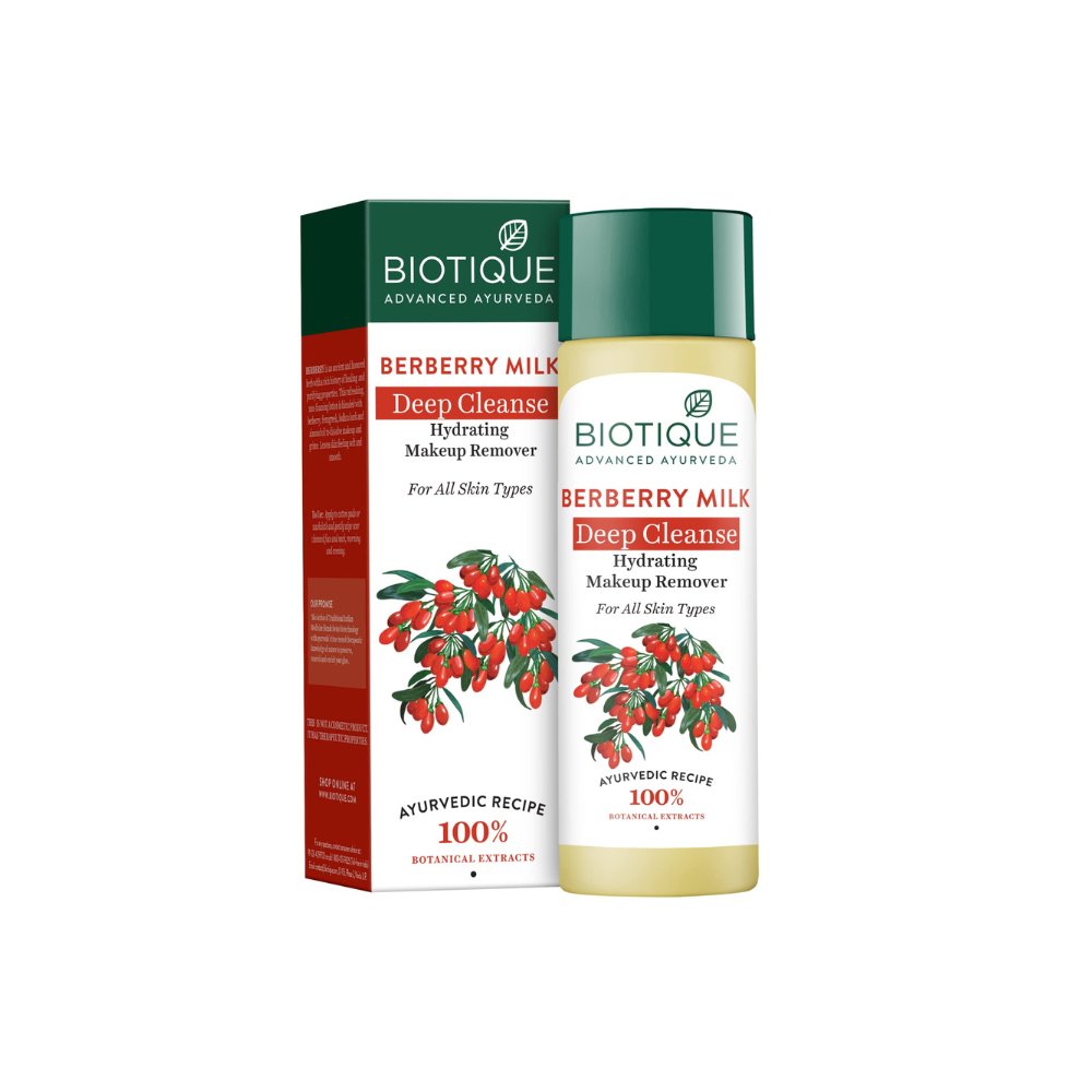 Biotique Berberry Milk Deep Cleanse Hydrating Makeup Remover - 120ml - ShopXonline