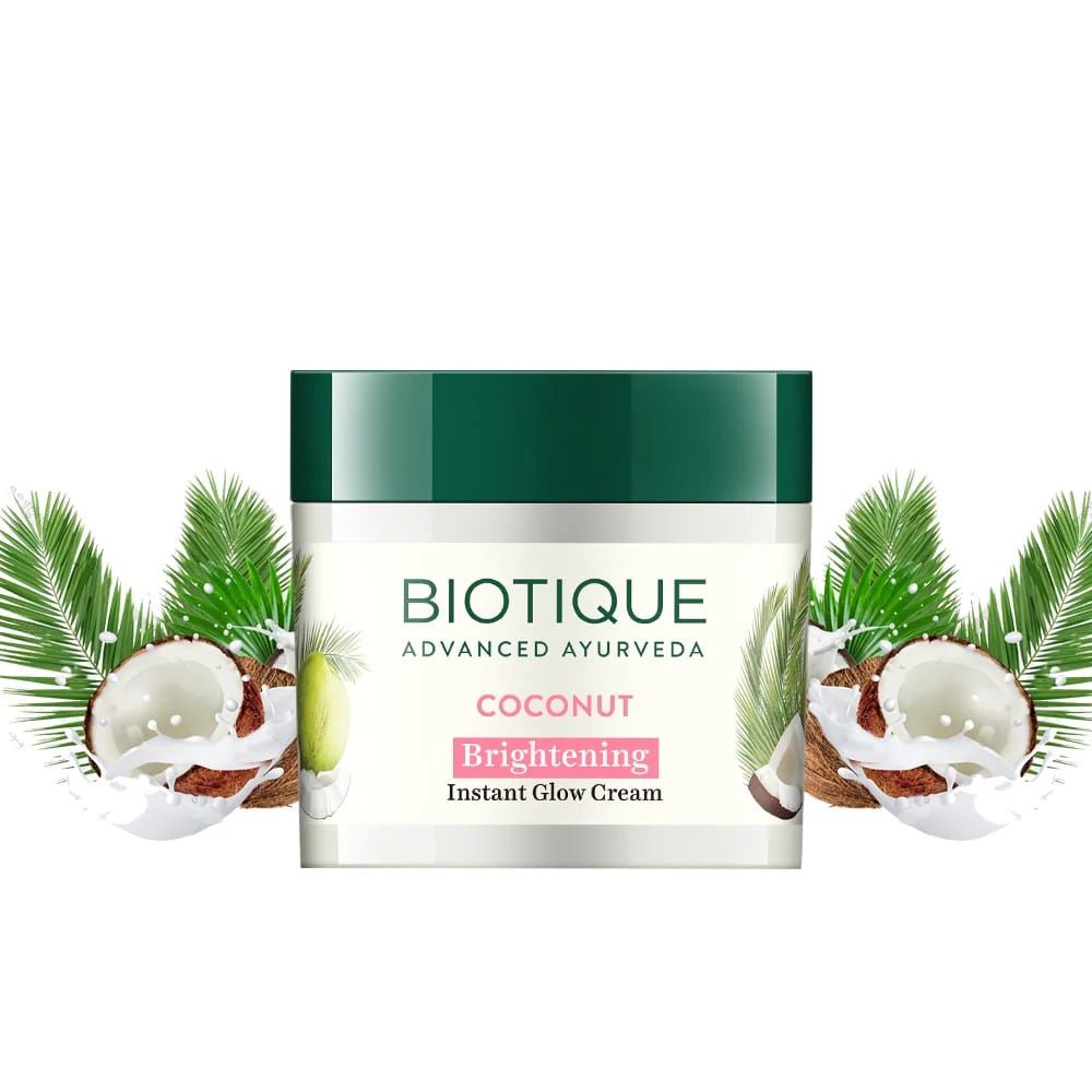 Biotique Coconut Brightening Instant Glow Cream - 50g - ShopXonline