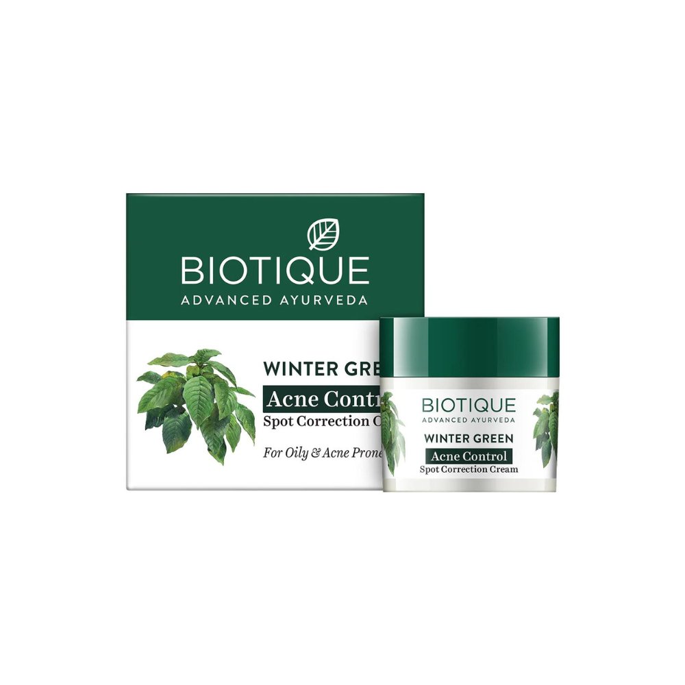 Biotique Winter Green Acne Control Spot Correction Cream - 15g - ShopXonline