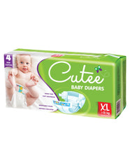 Cutee Baby Diapers 4pcs Pack - Extra Large - ShopXonline