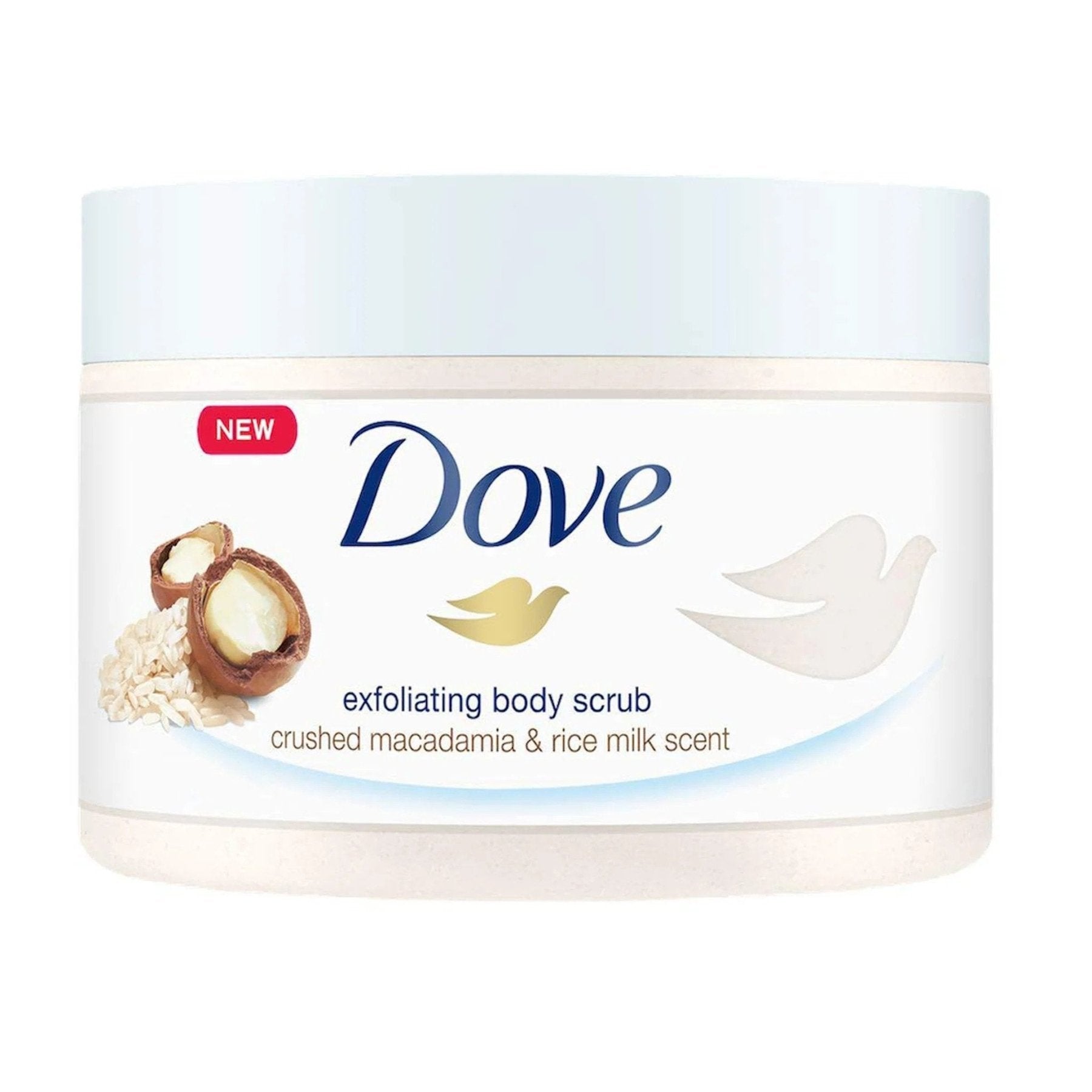 Dove Crushed Macadamia & Rice Milk Exfoliating Body Polish - 298g - ShopXonline