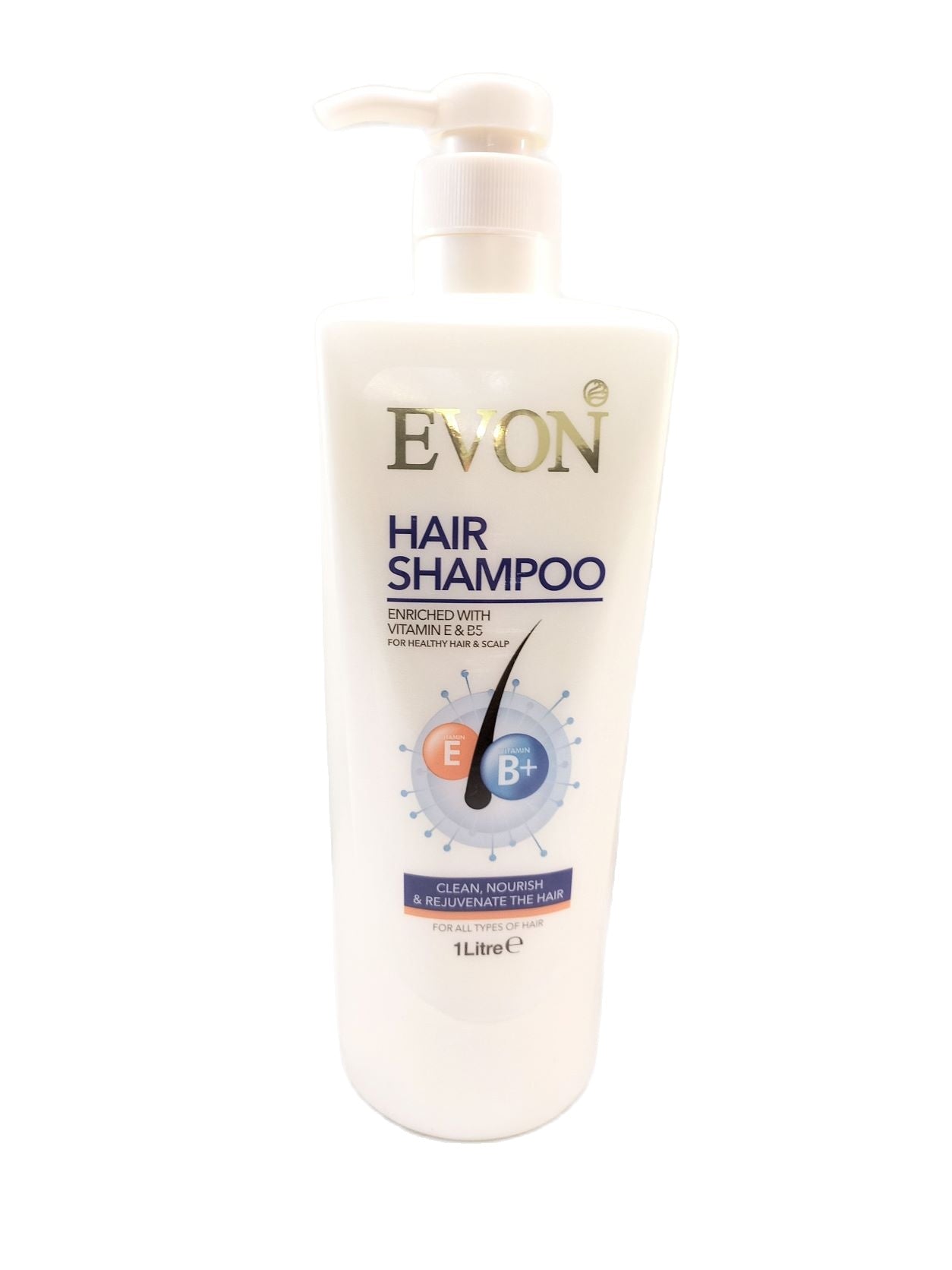Evon Hair Shampoo Enriched with Vitamin E & B5 - 1L - ShopXonline