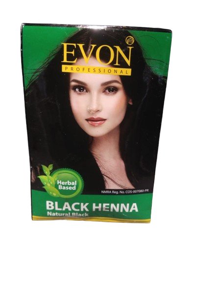 Evon Herbal Based Black Henna Natural Black - 22g - ShopXonline