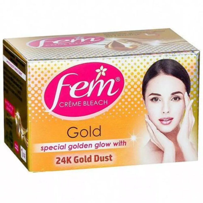 Fem Creme Bleach GOLD Fairness Cream for Female face With Golden Glow 24Gm - ShopXonline