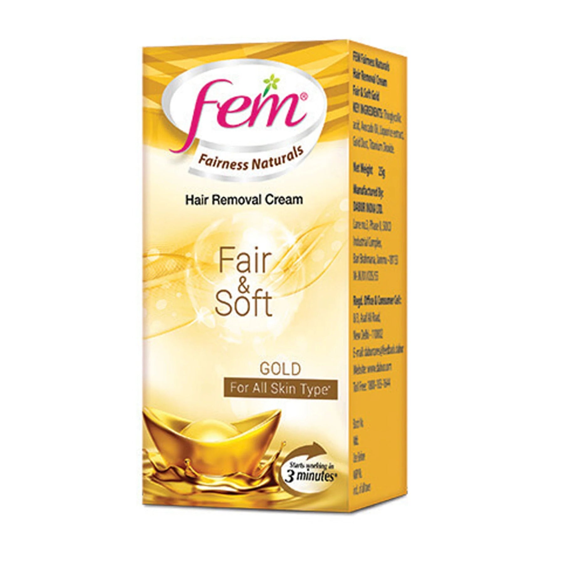 Fem Hair Removal Cream Gold - 60g - ShopXonline