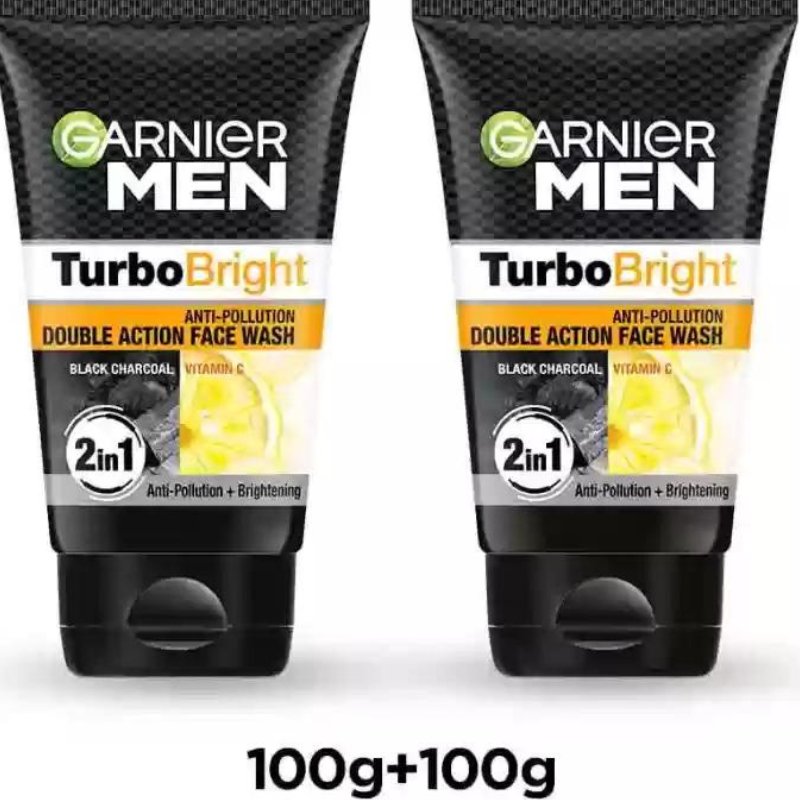 Garnier Men Turbo Bright Double Action Face Wash - 100g - ShopXonline