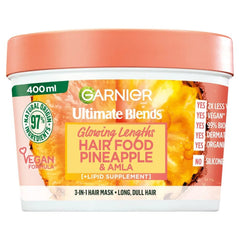 Garnier Ultimate Blends Hair Food Pineapple 3In1 Mask 400Ml (Long, Dull Hair) - ShopXonline
