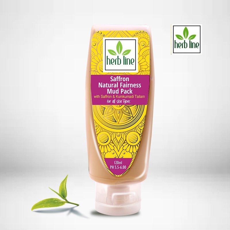 Herb Line Saffron Natural Fairness Mud Pack - 120ml - ShopXonline