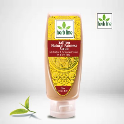 Herb Line Saffron Natural Fairness Scrub - 120ml - ShopXonline