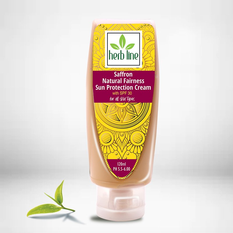 Herb Line Saffron Natural Fairness Sun Protection Cream - 120ml - ShopXonline