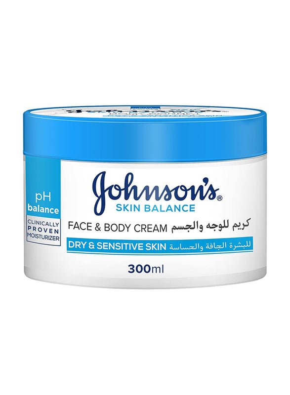 Johnson's Skin Balance Face & Body Cream for Dry & Sensitive Skin - 300ml - ShopXonline