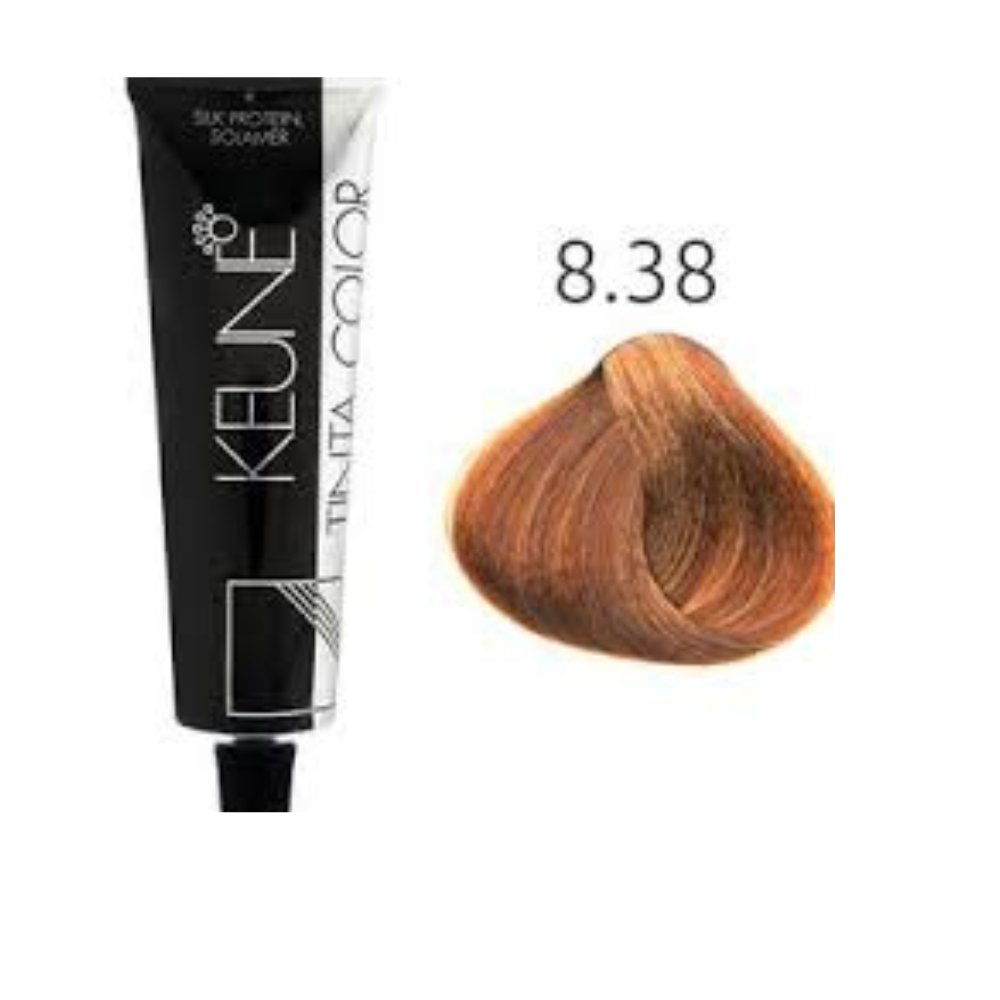 Keune Light Golden Mocha Blonde 8.38 Hair Color - 60ml - ShopXonline