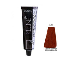 Keune Medium Copper Golden Blonde 7.43 Hair Color - 60ml - ShopXonline