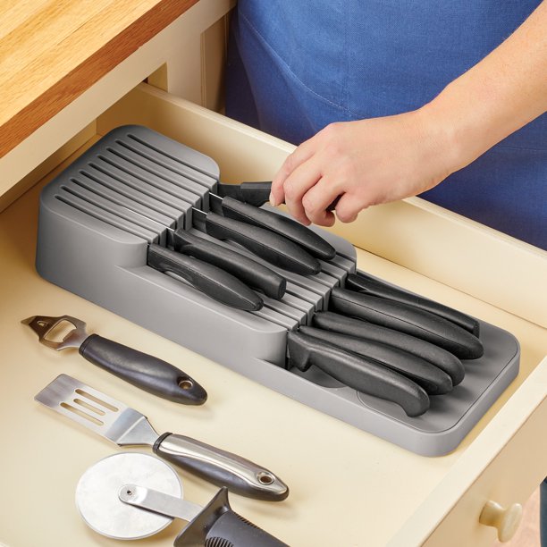 Kitchen Compact 2 - Tier Knife Organizer - ShopXonline