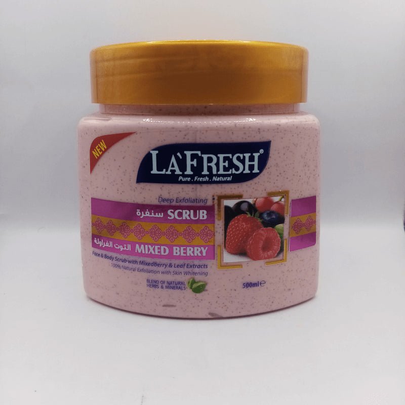 La' Fresh Mixed Berry Face and Body Scrub - 500ml - ShopXonline