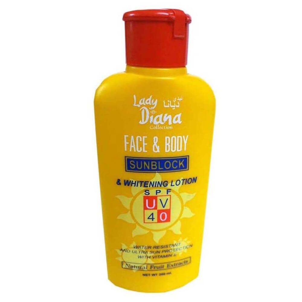 Lady Diana Face & Body Sunblock SPF 40 Whitening Lotion - 200ml - ShopXonline