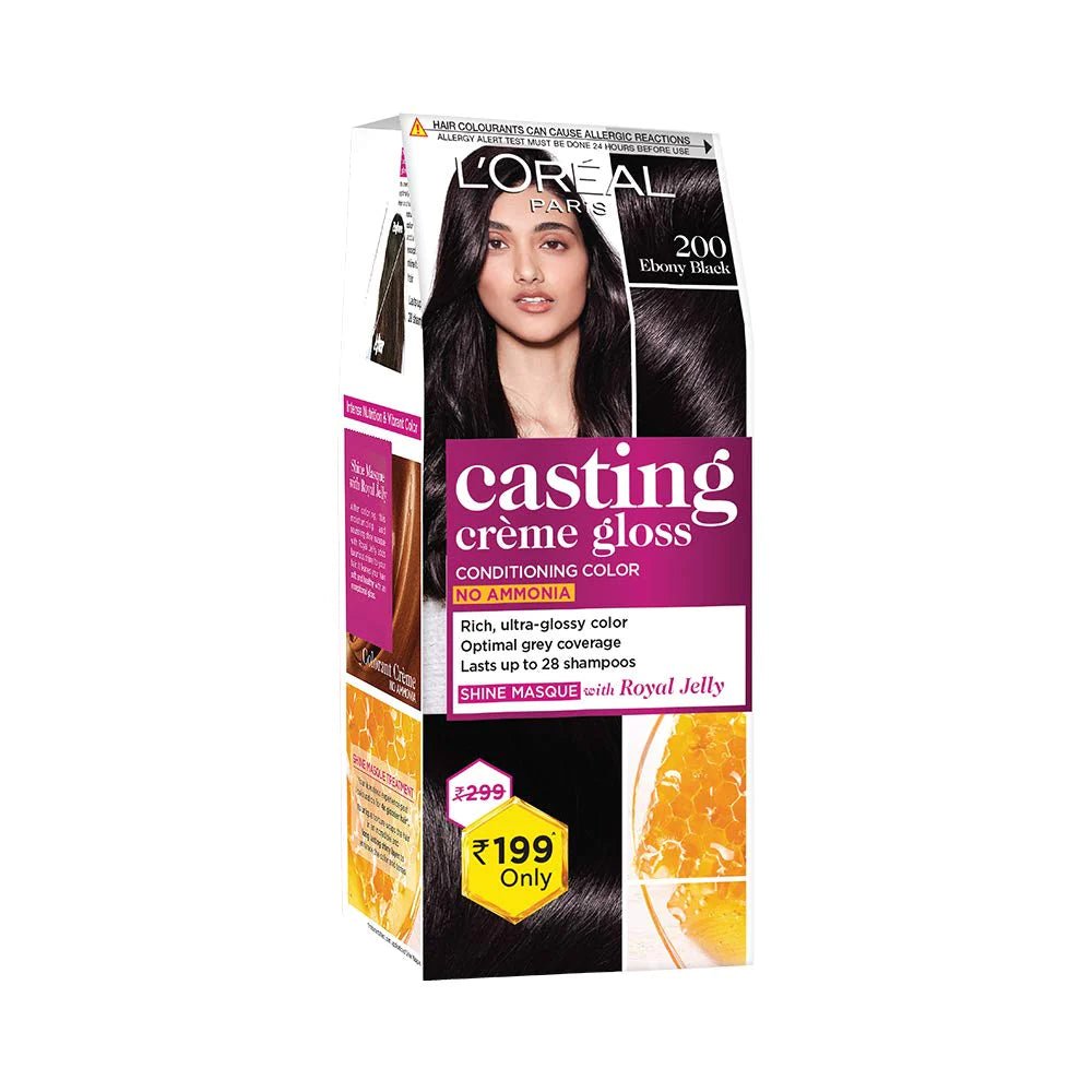 Loreal Casting Creme Gloss Color Ebony Black 200 - 21g+24ml - ShopXonline