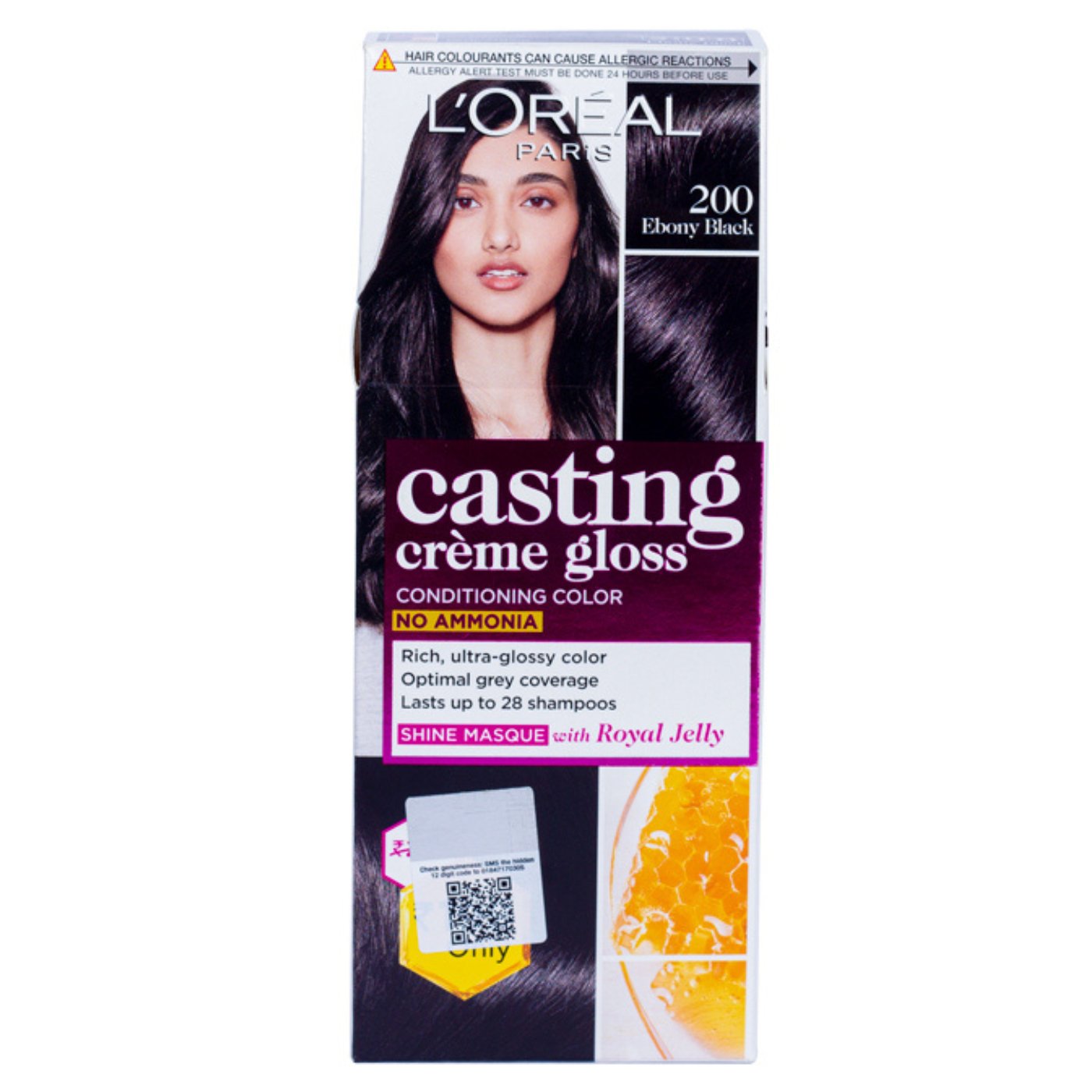 Loreal Casting Creme Gloss Conditioning Color Ebony Black 200 85.5g + 72ml - ShopXonline