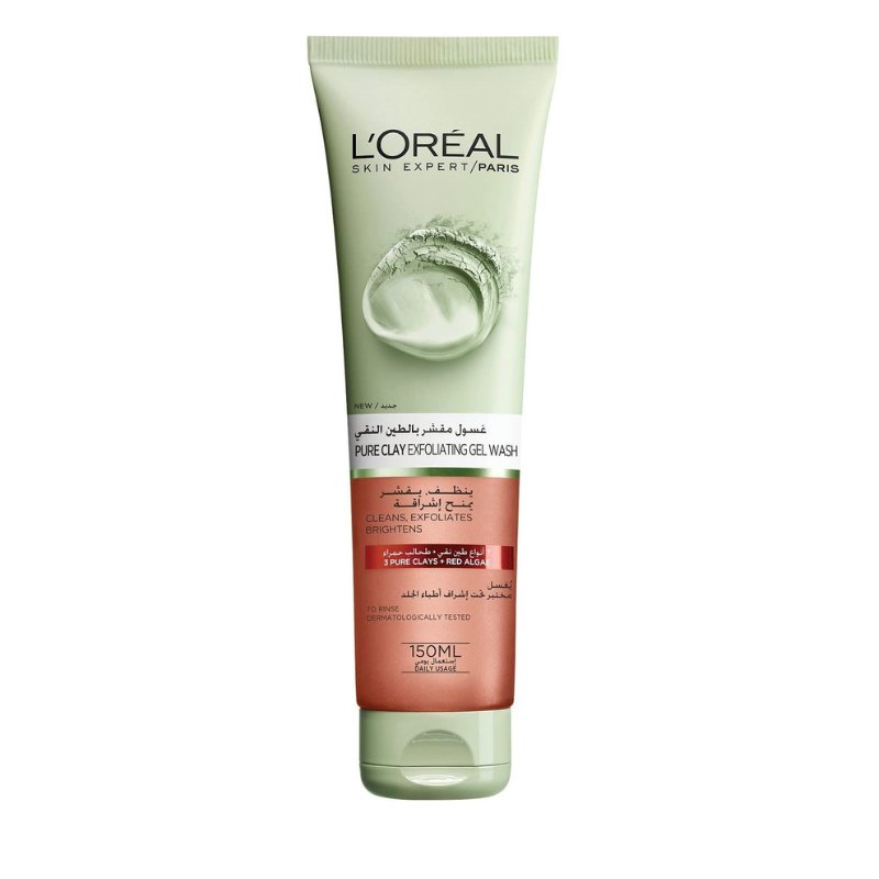 Loreal pure clay exfolaiting gel wash 150 ml re algae - ShopXonline