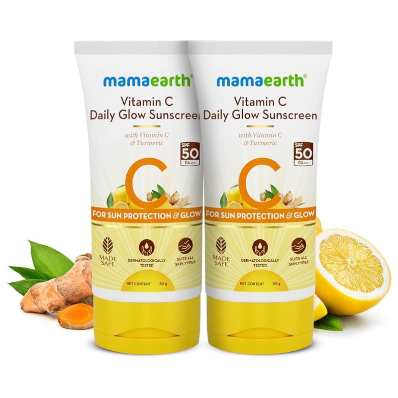 Mamaearth Vitamin C Daily Glow Sunscreen Spf 50 Pa+++ - 50g - ShopXonline