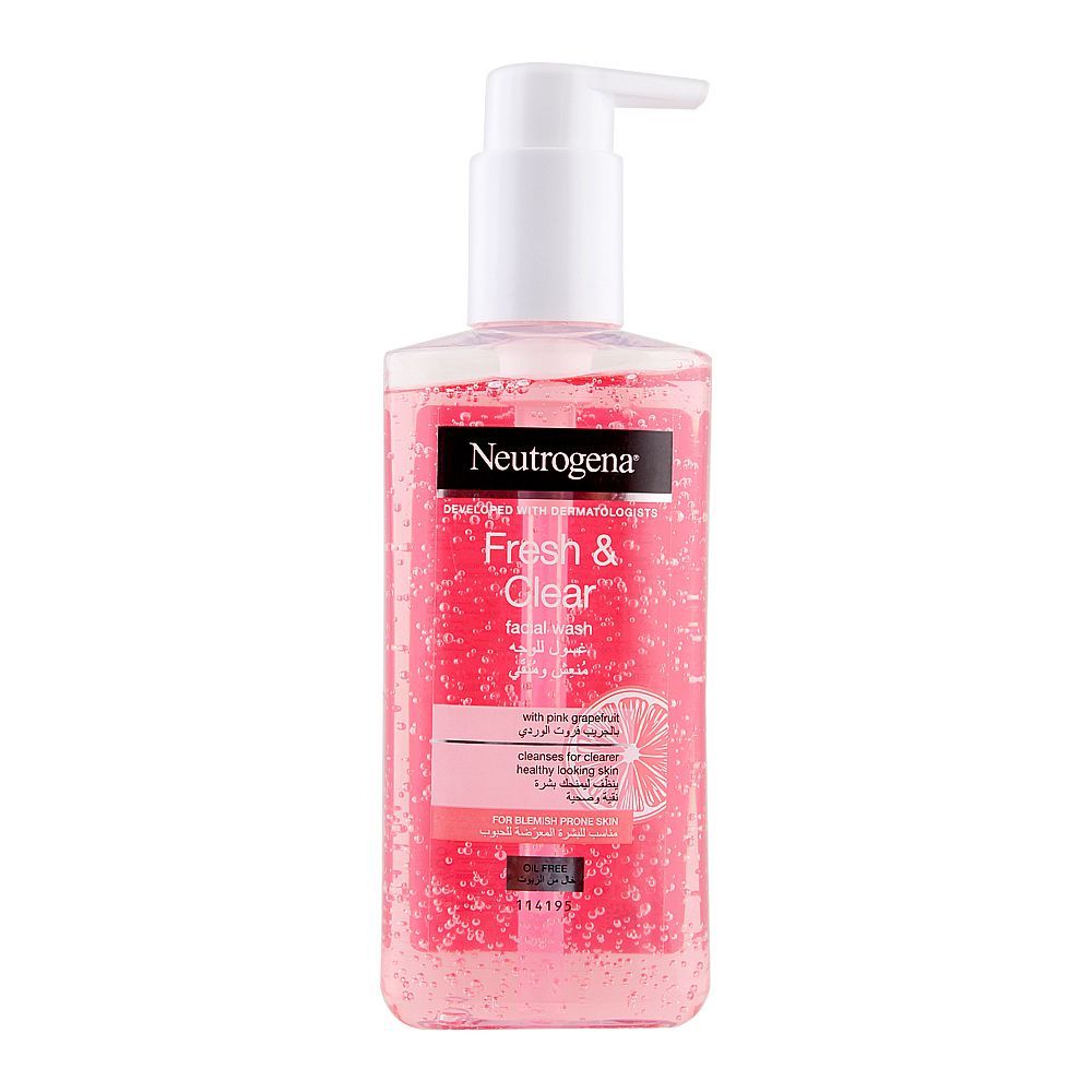 Neutrogena Fresh & Clear Facial Wash With Pink Grapefruit 200ml - ShopXonline