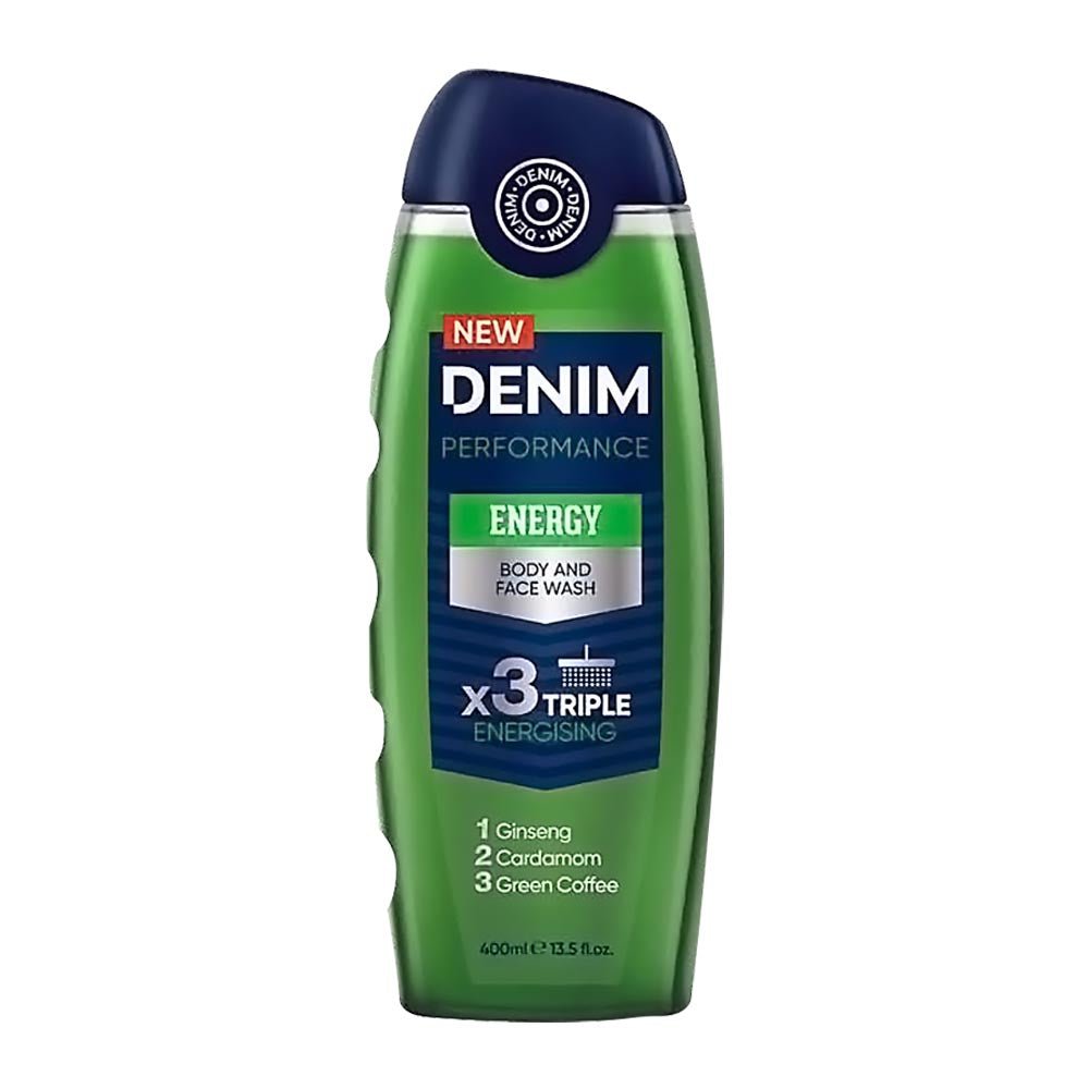 New Denim Performance Energy Body & Face Wash - 400 ml - ShopXonline