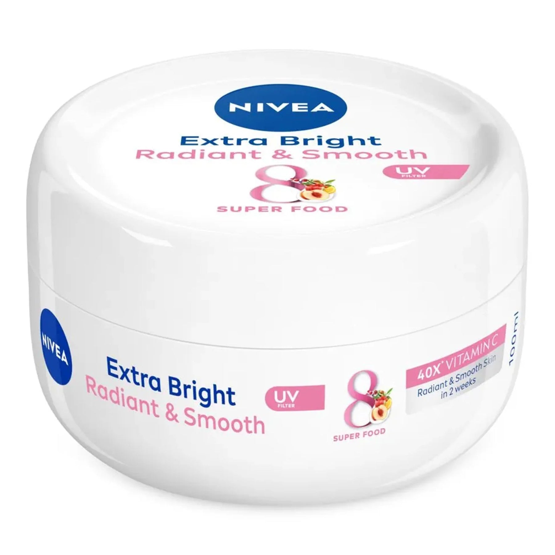 Nivea Body Care Extra White Radiant & Smooth Cream 100 Ml 8 Super Food - ShopXonline