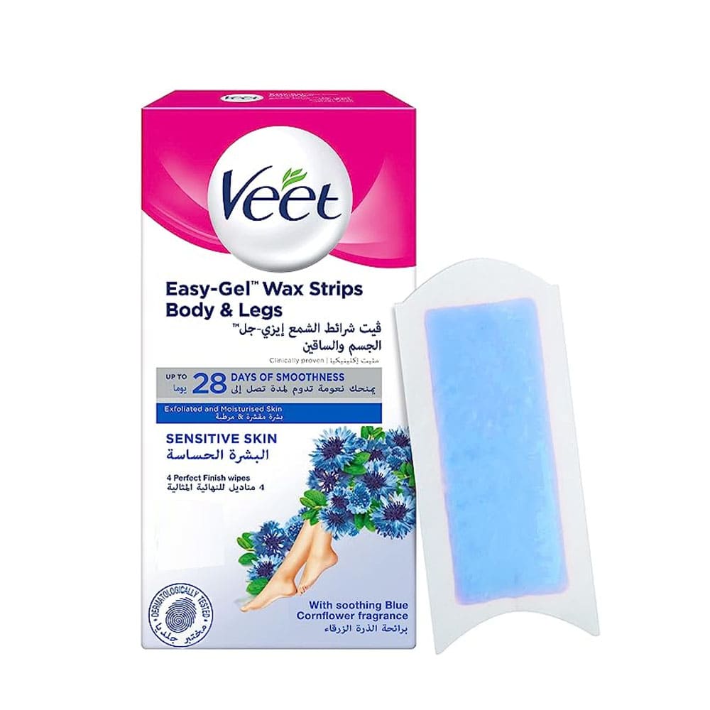 Veet Easy - Gel Hair Removal Wax Strips for Sensitive Skin - 20 Strips - ShopXonline