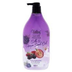 Velvy Silk & Grape Seed Oil Goat's Milk Shower Cream 1L - ShopXonline