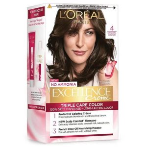 L'Oreal Paris Excellence Creme Hair Color, 4 Natural Brown  -100g