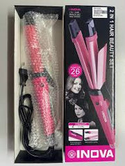 Nova 2 In 1 Hair Beauty Set Curler and Straightener