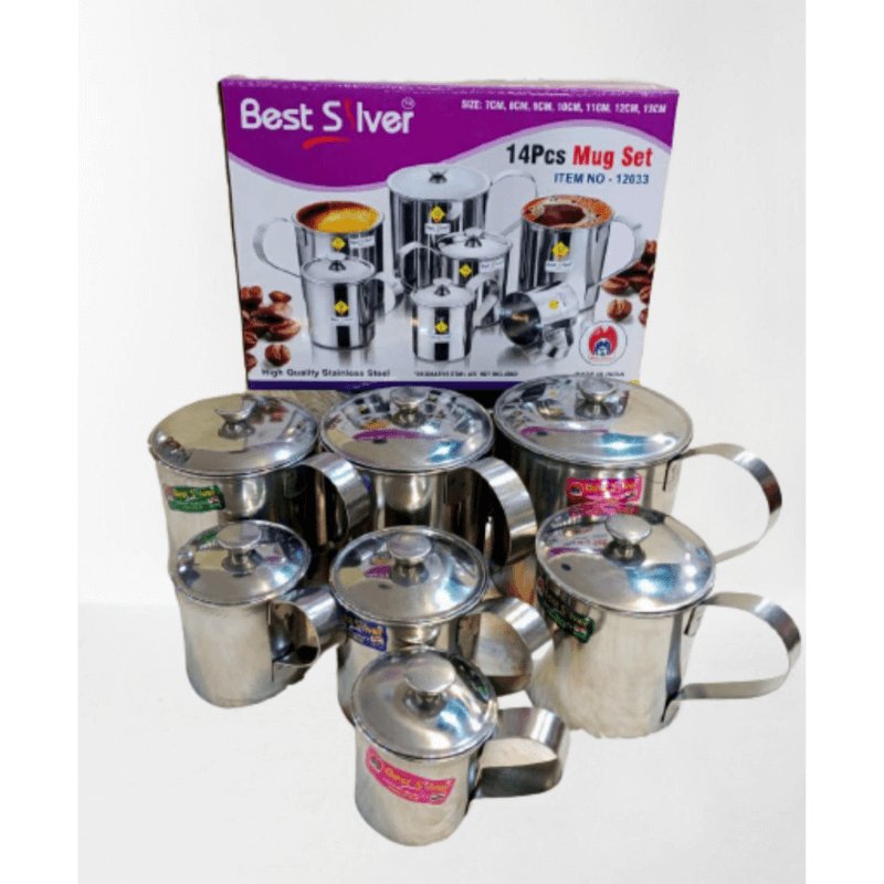 14 Pcs Mug Set With Lid - ShopXonline