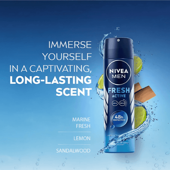 nivea men fresh active deodorant 150 ml
