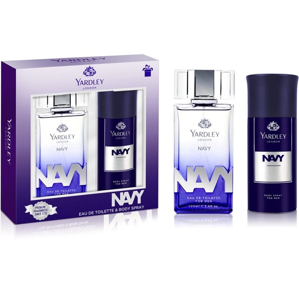 Yardley Navy Perfumed Gift Set For Men 100 ml + 150 ml