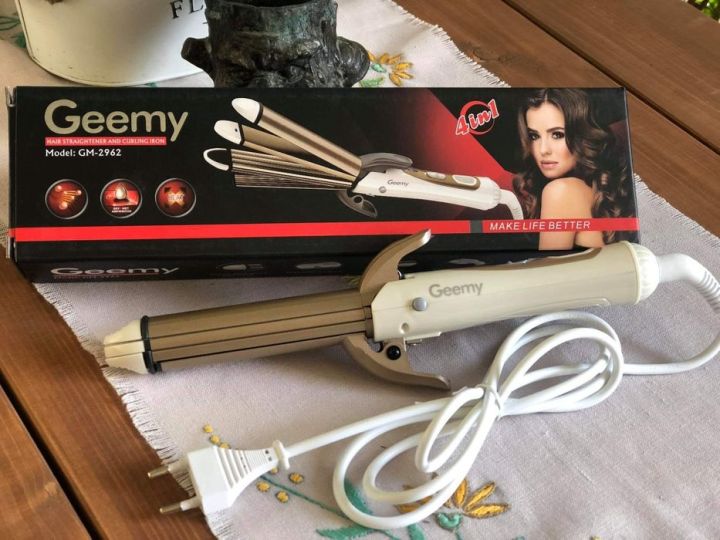 Geemy 4 In 1 Gm-2962 Hair Straightener And Curling Iron Gm