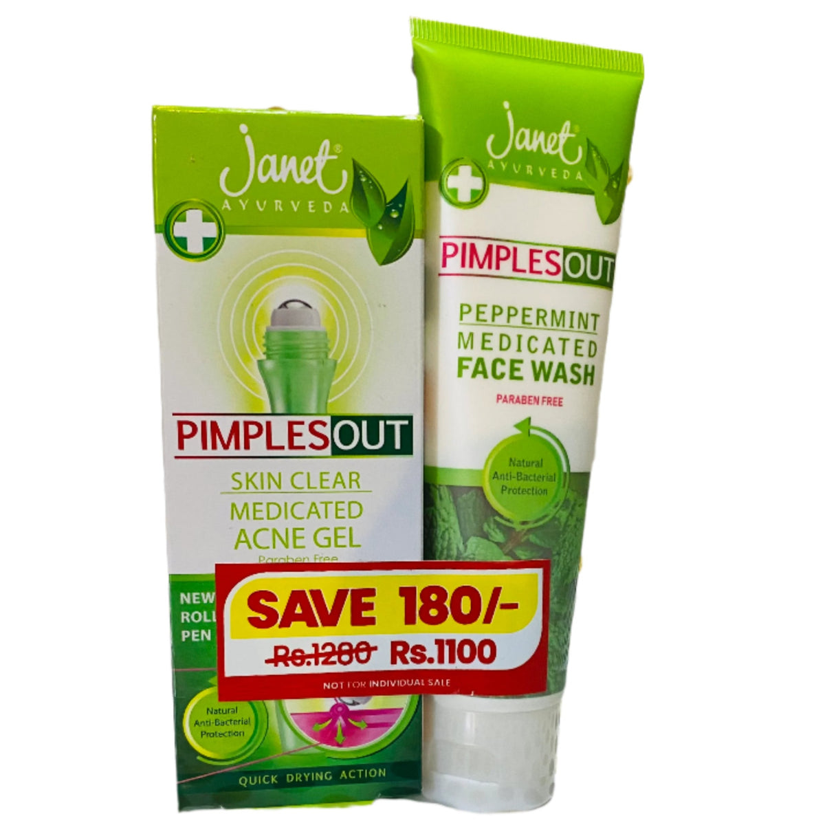 Janet Pimples Out Acne Gel 15ml & Face Wash 100ml