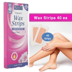 Beauty Formulas Vitamin E 40 Wax Strips Legs & Body Hair Remover