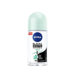 Nivea Roll On Fresh X5 Deodorant for Black & White Clothes 50ml Invisible 48h