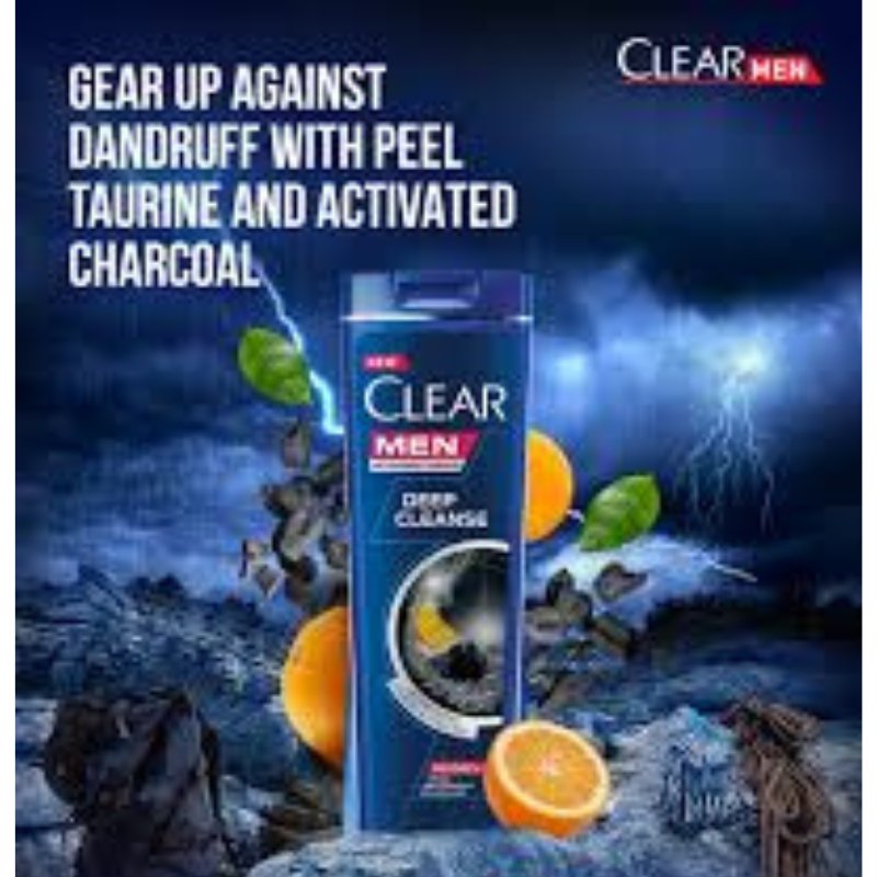 Clear Men Deep Cleanse Charcoal & Citrus Peel Shampoo 180ml - ShopXonline