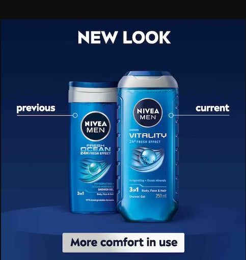 NIVEA MEN 3-in-1 Shower Gel Vitality- 250 ml