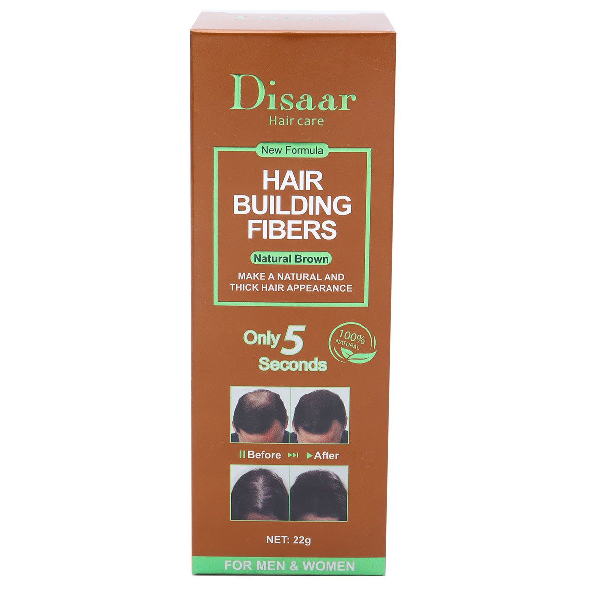 Disaar Hair Care Hair Building Fibers For Men & Women Natural Brown 22g - ShopXonline