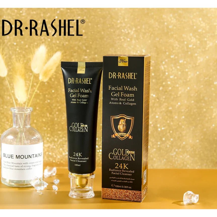 Dr. Rashel 24K Gold Facial Wash Gel Foam with Real Gold Atoms and Coll - ShopXonline