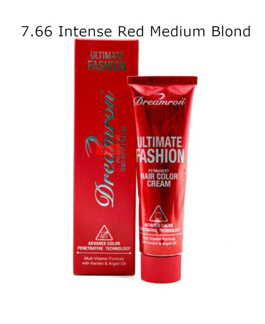 Intense Red Color Dreamron Ultimate Fashion Hair Color Cream 7.66 Intense Red Medium Blo ...