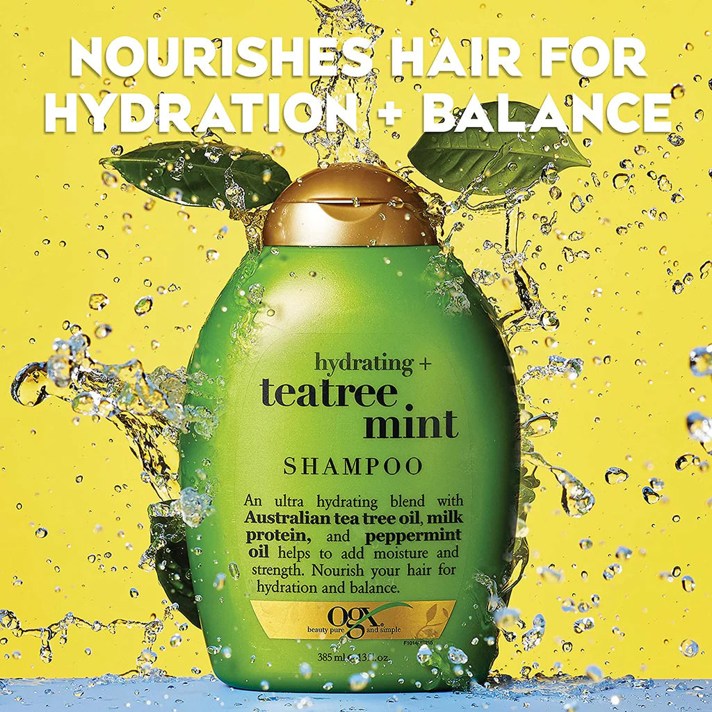 Organix Hydrating Teatree Mint Hair Shampoo 385ml ( USA )