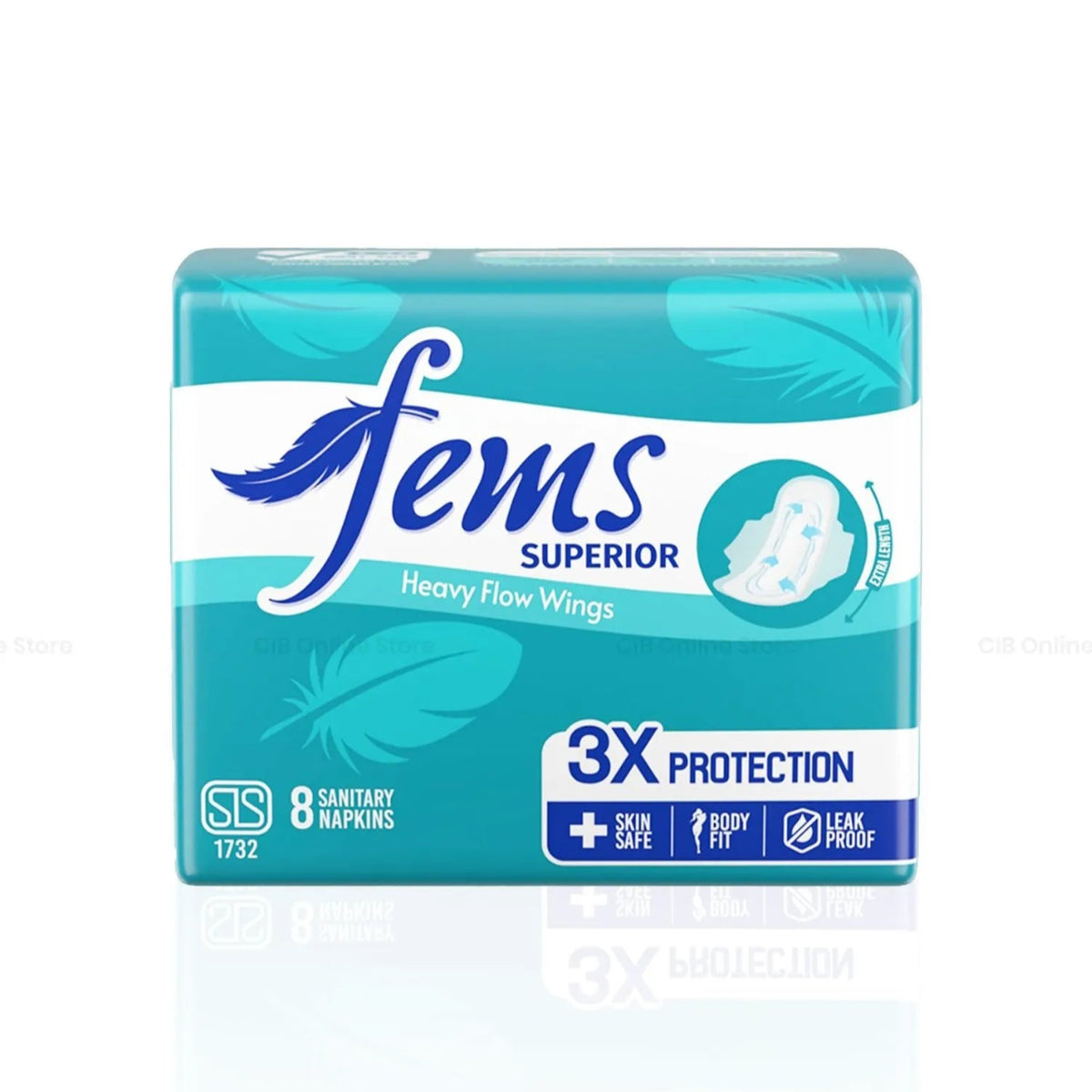 Fems Heavy Flow Wings Sanitary Pads 8 PCS